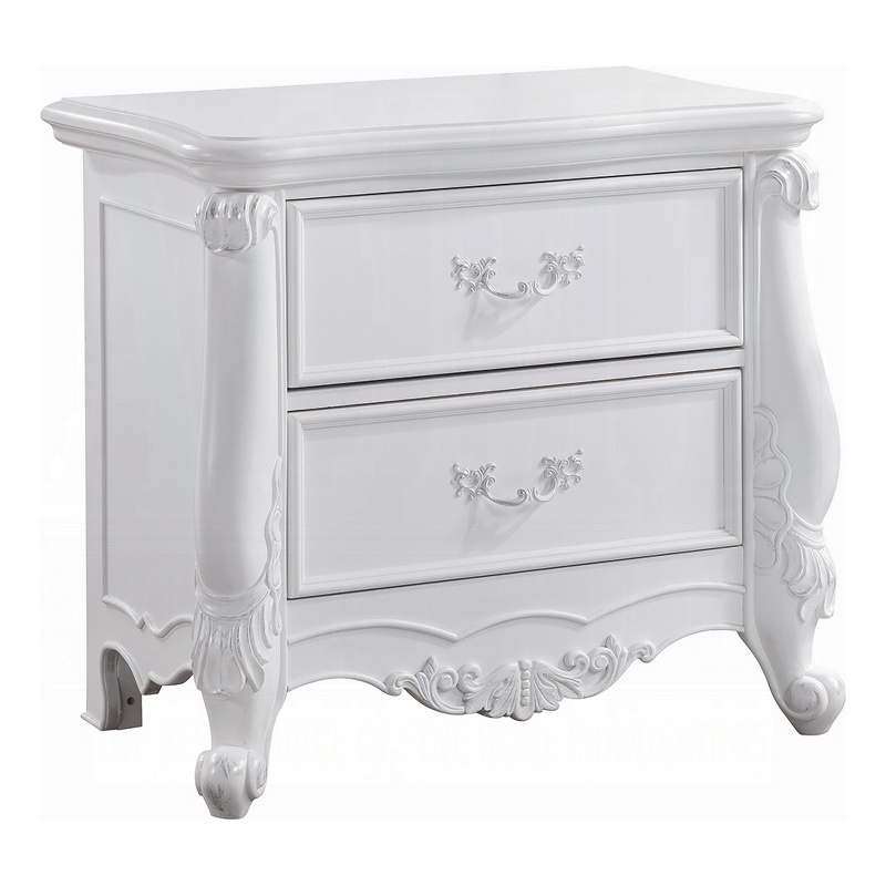 Maver Nightstand with 2 Drawers Scrolled Details