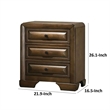 Cair Nightstand with 3 Beveled Drawers