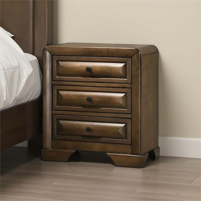 Cair Nightstand with 3 Beveled Drawers