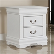 Ryla Nightstand- 2 Drawers- Solid Wood- Nickel Metal Handles