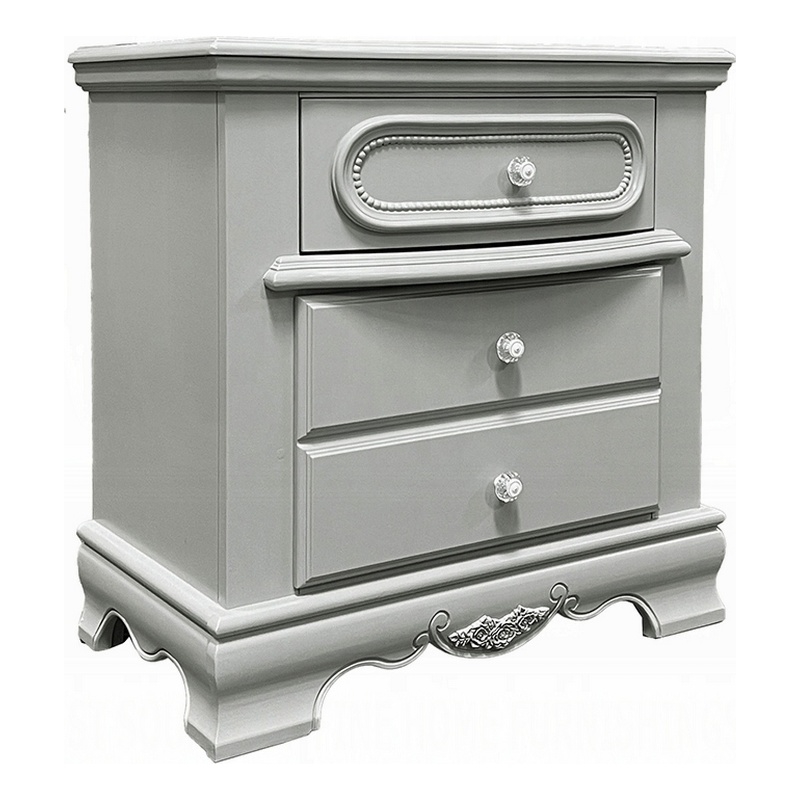 Auri Kids Nightstand- 3 Drawers and Scalloped Base