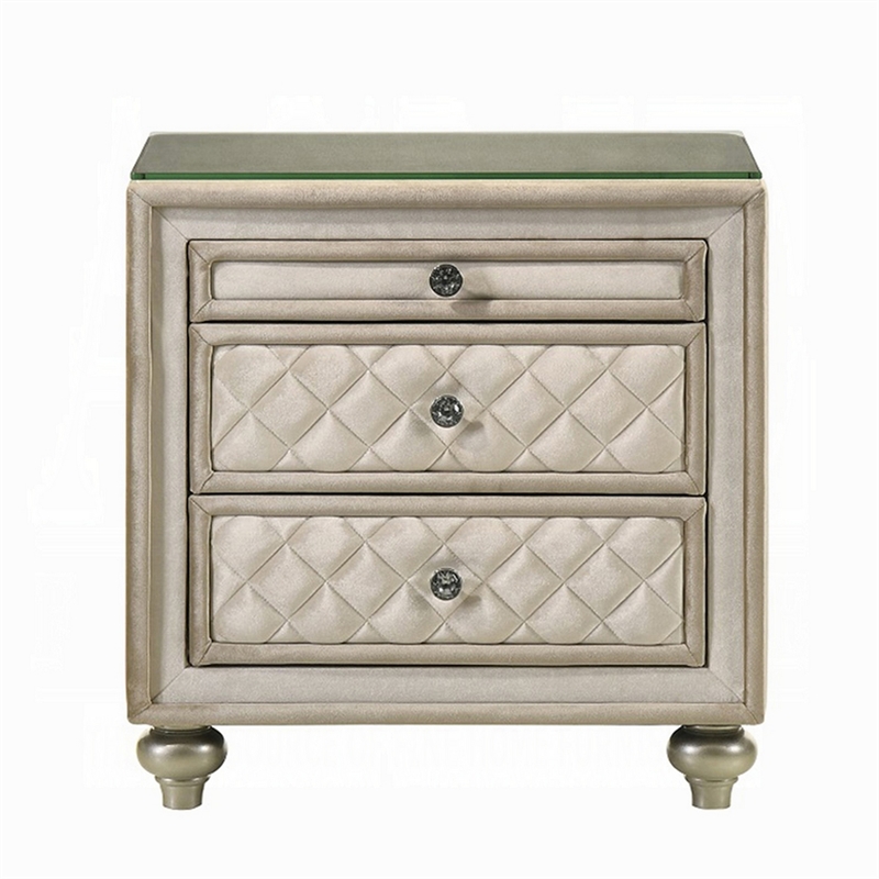 Willa Nightstand- 2 Drawers- Pull Out Tray- 27 Inch Wood