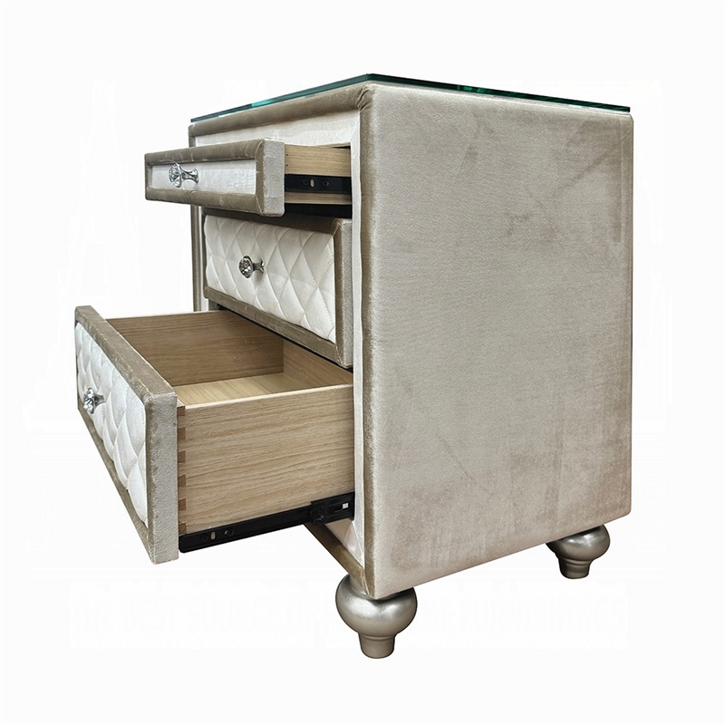 Willa Nightstand- 2 Drawers- Pull Out Tray- 27 Inch Wood