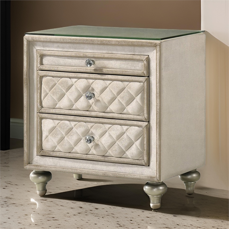 Willa Nightstand- 2 Drawers- Pull Out Tray- 27 Inch Wood