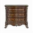 Vany Nightstand- Traditional Floral Trim- 3 Drawers