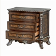 Vany Nightstand- Traditional Floral Trim- 3 Drawers