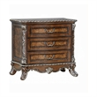 Vany Nightstand- Traditional Floral Trim- 3 Drawers