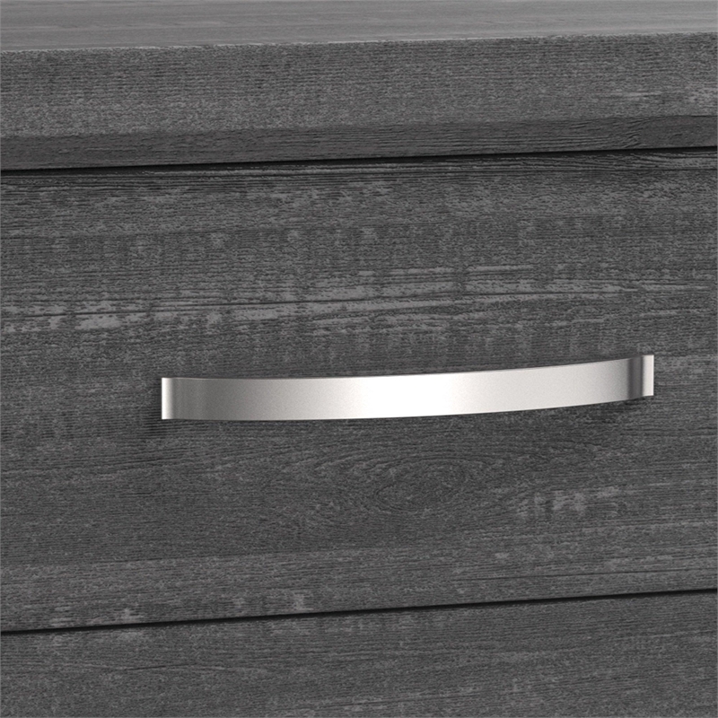 Erica Bedside Nightstand- 2 Drawers Chrome Bar Handles