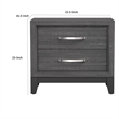 Erica Bedside Nightstand- 2 Drawers Chrome Bar Handles