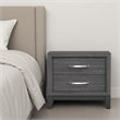 Erica Bedside Nightstand- 2 Drawers Chrome Bar Handles