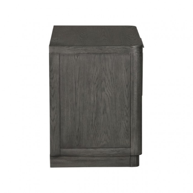 Zoko Nightstand Table with 2 USB Ports- Metal Accents
