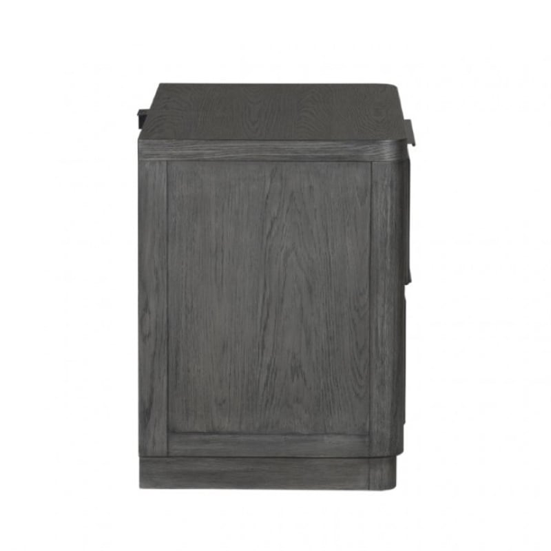 Zoko Nightstand- 2 Drawers- USB Ports- Metal Accents