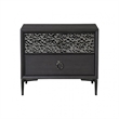 Kaira Nightstand- 2 USB Ports- Textured Metal Accents