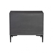 Kaira Nightstand- 2 USB Ports- Textured Metal Accents