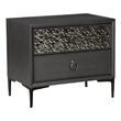 Kaira Nightstand- 2 USB Ports- Textured Metal Accents