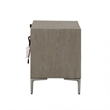 Kaira Nightstand with 2 USB Ports- Textured Metal