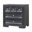 Kizie Nightstand- 3 Drawers- USB A-C- Weathered Black Wood- 28 Inch