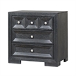 Kizie Oversized Nightstand- USB A-C- 3 Drawer- 38 Inch Weathered Black