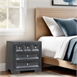 Kizie Oversized Nightstand- USB A-C- 3 Drawer- 38 Inch Weathered Black