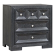 Kizie Oversized Nightstand- USB A-C- 3 Drawer- 38 Inch Weathered Black