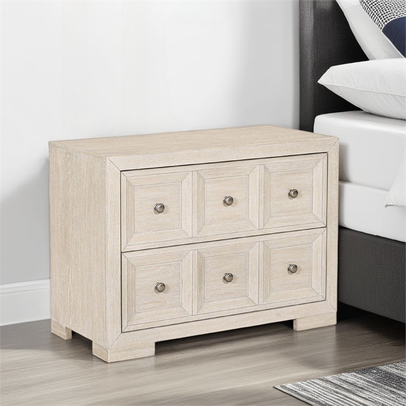 Kizie Oversized Nightstand- USB A-C- 2 Drawers- 38 Inch