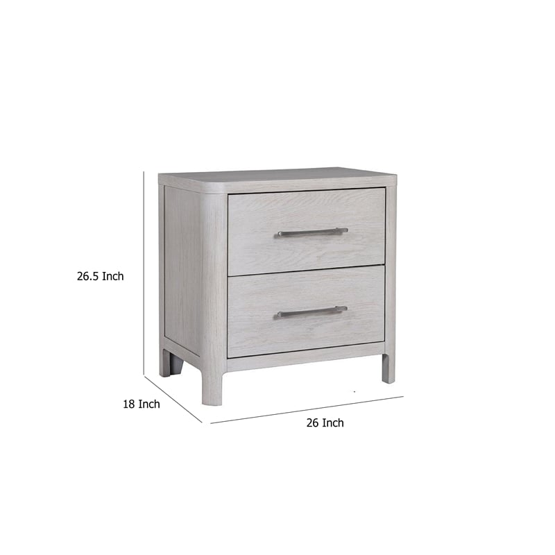 Reham Nightstand- 2 Drawers- USB A-C- 27 Inch