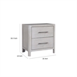 Reham Nightstand- 2 Drawers- USB A-C- 27 Inch