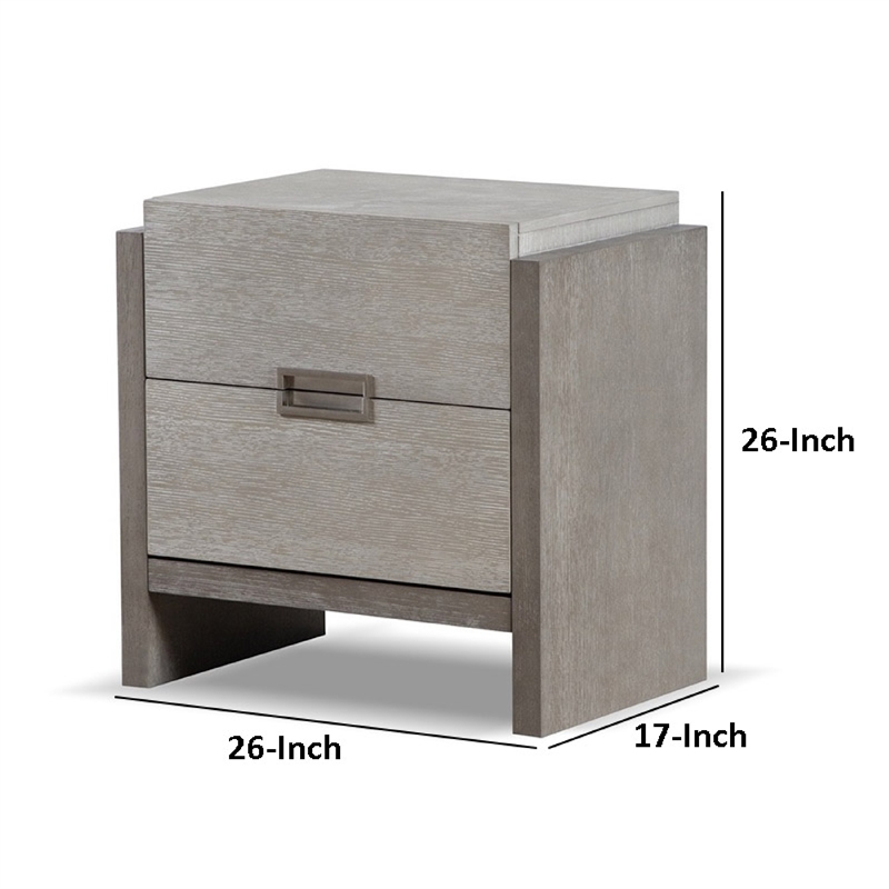 Rizvi Nightstand- 2 Drawers- Dustproof Cases