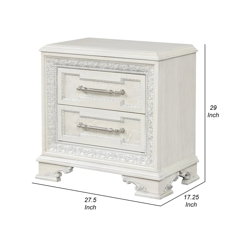 Miamy Nightstand- USB- 2 Drawers- 29 Inch
