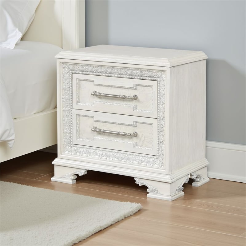 Miamy Nightstand- USB- 2 Drawers- 29 Inch