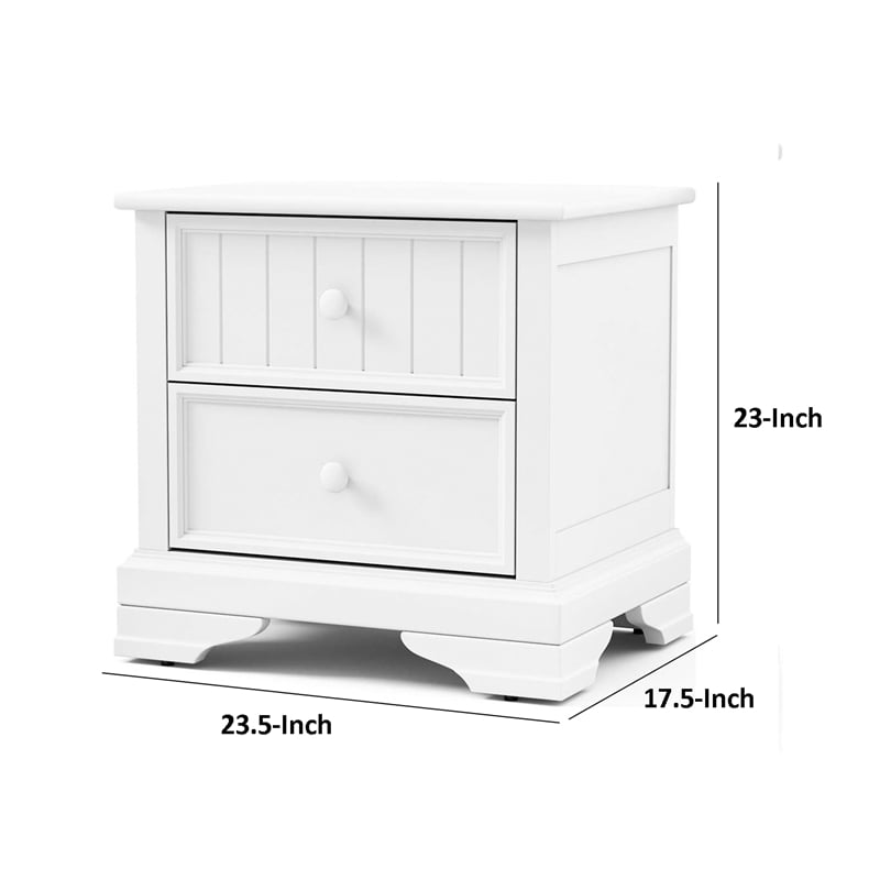 Toli Nightstand 2 Drawers w Round Knobs-- 24 Inch