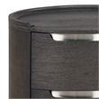 Osko Nightstand- 2 Storage Drawers- Nickel Trim