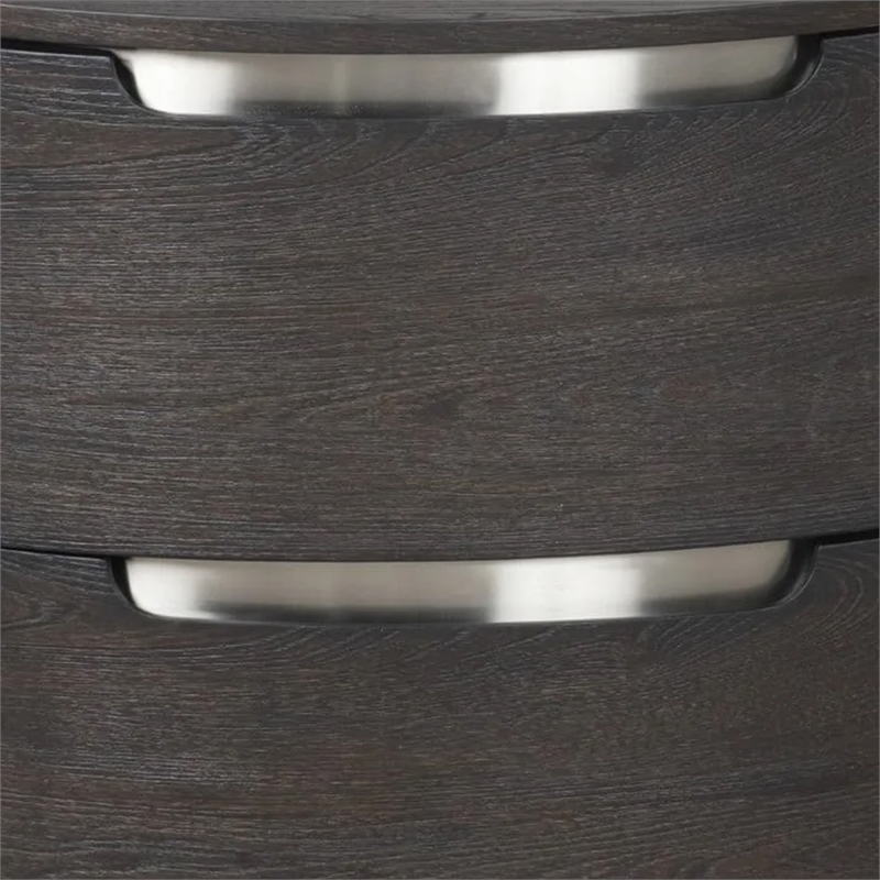 Osko Nightstand- 2 Storage Drawers- Nickel Trim