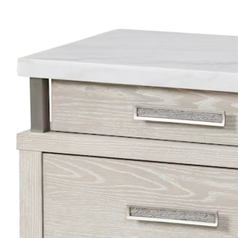 Loji Nightstand- 3 Drawers- White Marble Top- 29 Inch