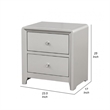 Broy Nightstand- 2 Drawers- Crystal Knobs-25 Inch