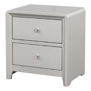 Broy Nightstand- 2 Drawers- Crystal Knobs-25 Inch