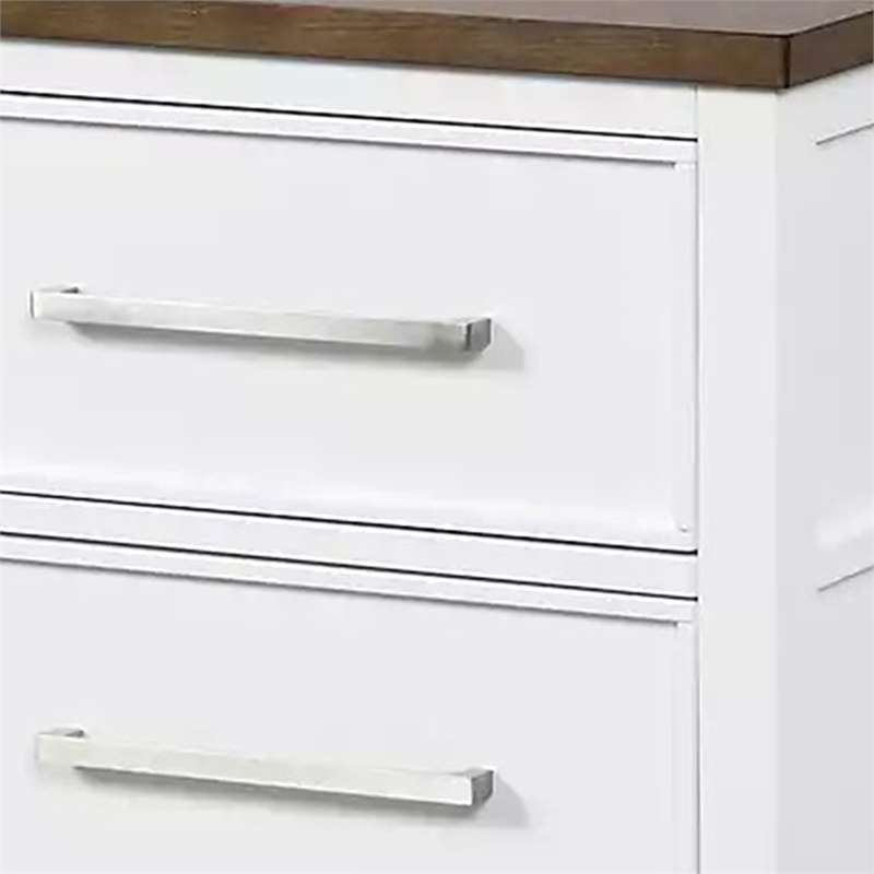 Tela Nightstand- 2 Drawers- Metal Handles- 25 Inch
