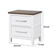 Tela Nightstand- 2 Drawers- Metal Handles- 25 Inch