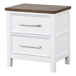Tela Nightstand- 2 Drawers- Metal Handles- 25 Inch