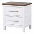 Tela Nightstand- 2 Drawers- Metal Handles- 25 Inch
