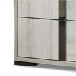 Hyao Nightstand- 26 Inch- 2 Drawers- Chrome Handles- White Wash Veneer