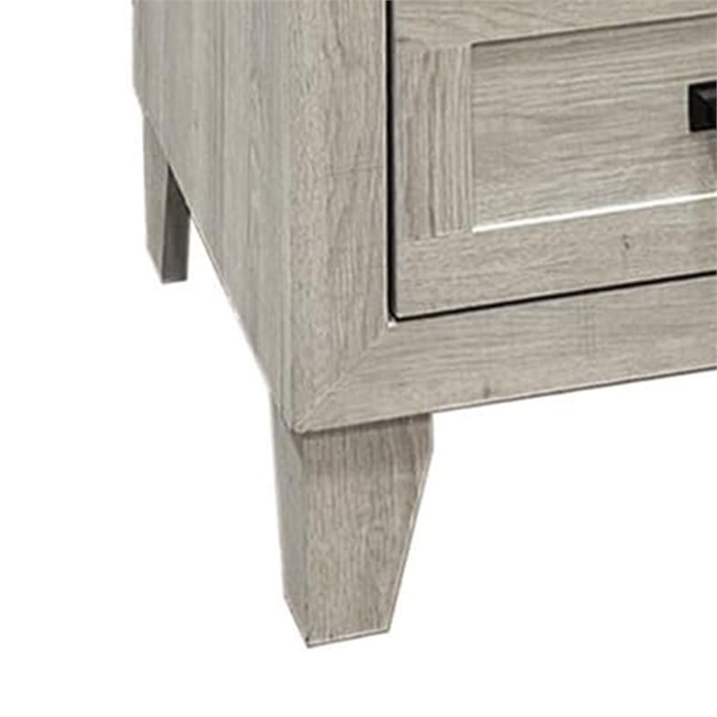 Miot Nightstand- 2 Drawers with Metal Handles- 24 Inch