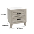 Miot Nightstand- 2 Drawers with Metal Handles- 24 Inch