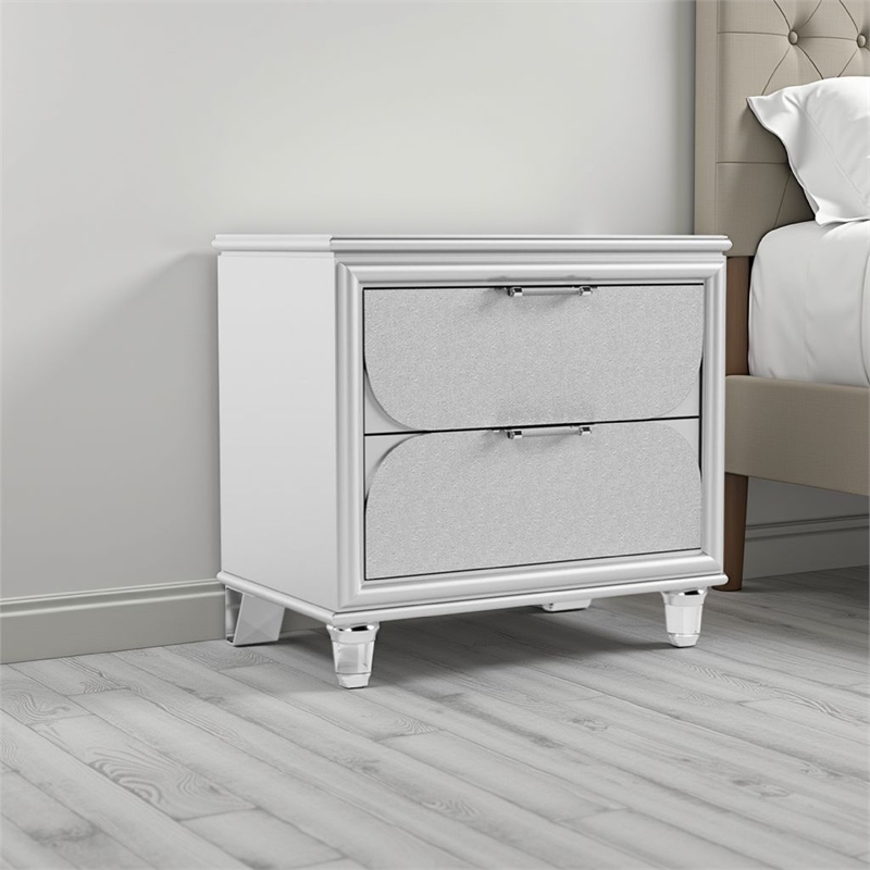 Dima Nightstand- 2 Drawers w Acrylic Handles- 24 Inch