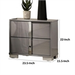 Suni Nightstand- Light Taupe Wood with UV Finish- 2 Drawers- 24 Inch