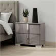 Suni Nightstand- Light Taupe Wood with UV Finish- 2 Drawers- 24 Inch