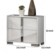 Suni Nightstand- Glossy White Wood with UV Finish- 2 Drawers- 24 Inch
