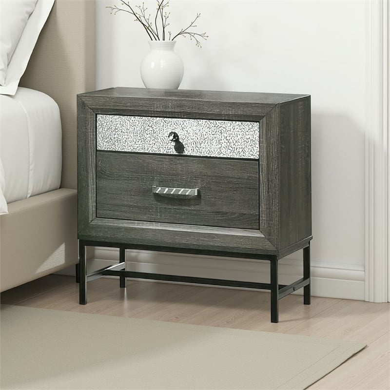 Lito 25 Inch Nightstand- 1 Drawer and Jewelry Tray