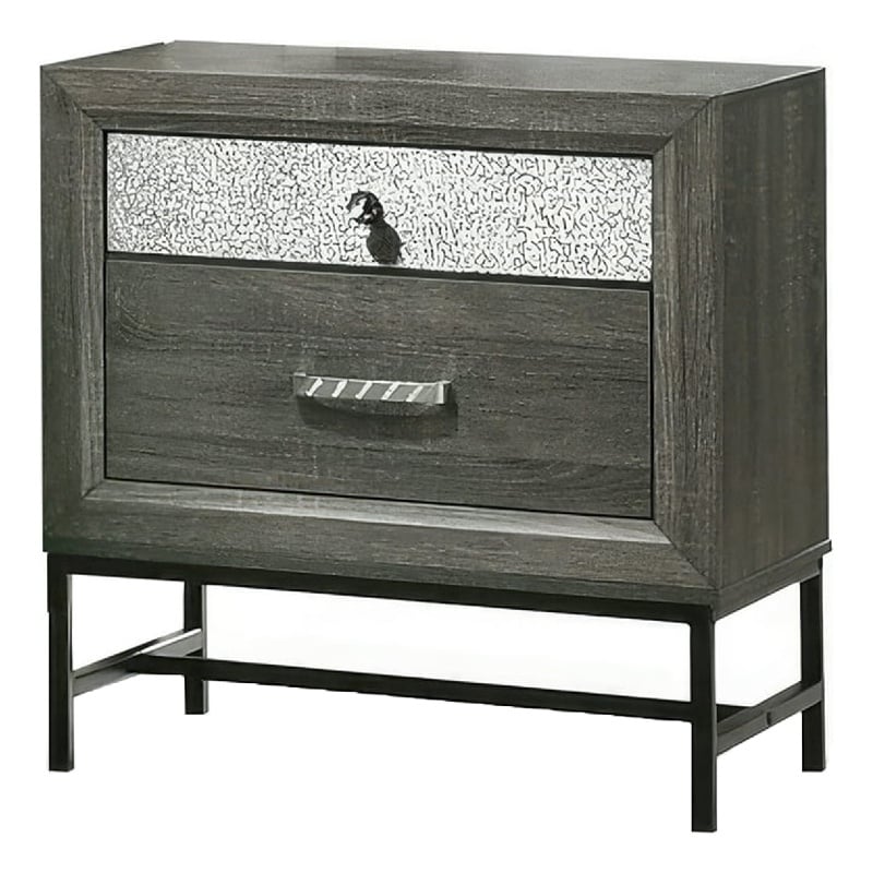 Lito 25 Inch Nightstand- 1 Drawer and Jewelry Tray