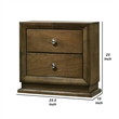 Rouk 24 Inch 2 Drawer Nightstand- Transitional